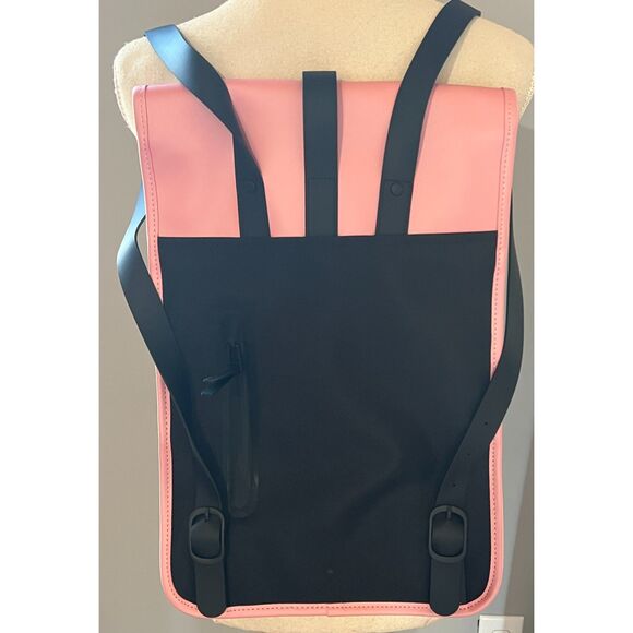 Rains Waterproof Pink Backpack NWOT Minimalist Travel School Bag - Picture 2 of 6